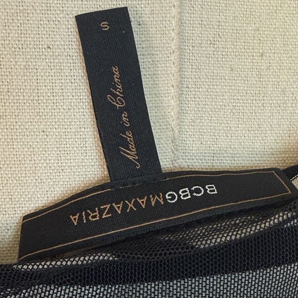 BCBG Max Azria | Black White Striped | One Sleeve Bodycon | Sz S - Picture 9 of 12